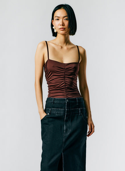 Stretch Shirred Bodysuit – Tibi Official