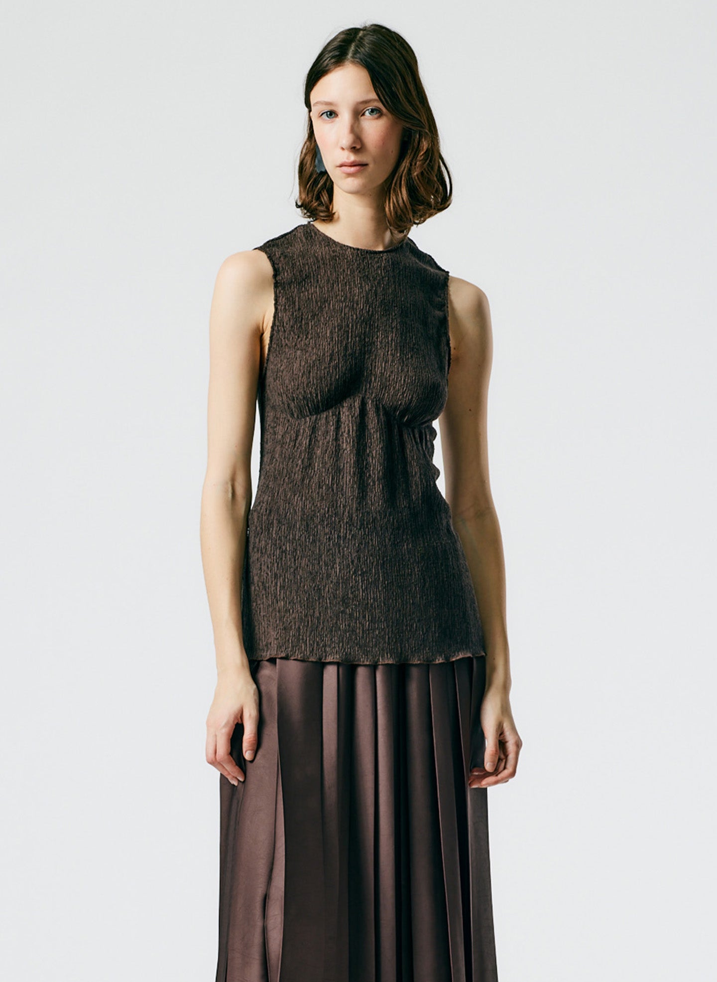Sage Crinkle Lyocell Tank - Sage Crinkle Lyocell Tank
