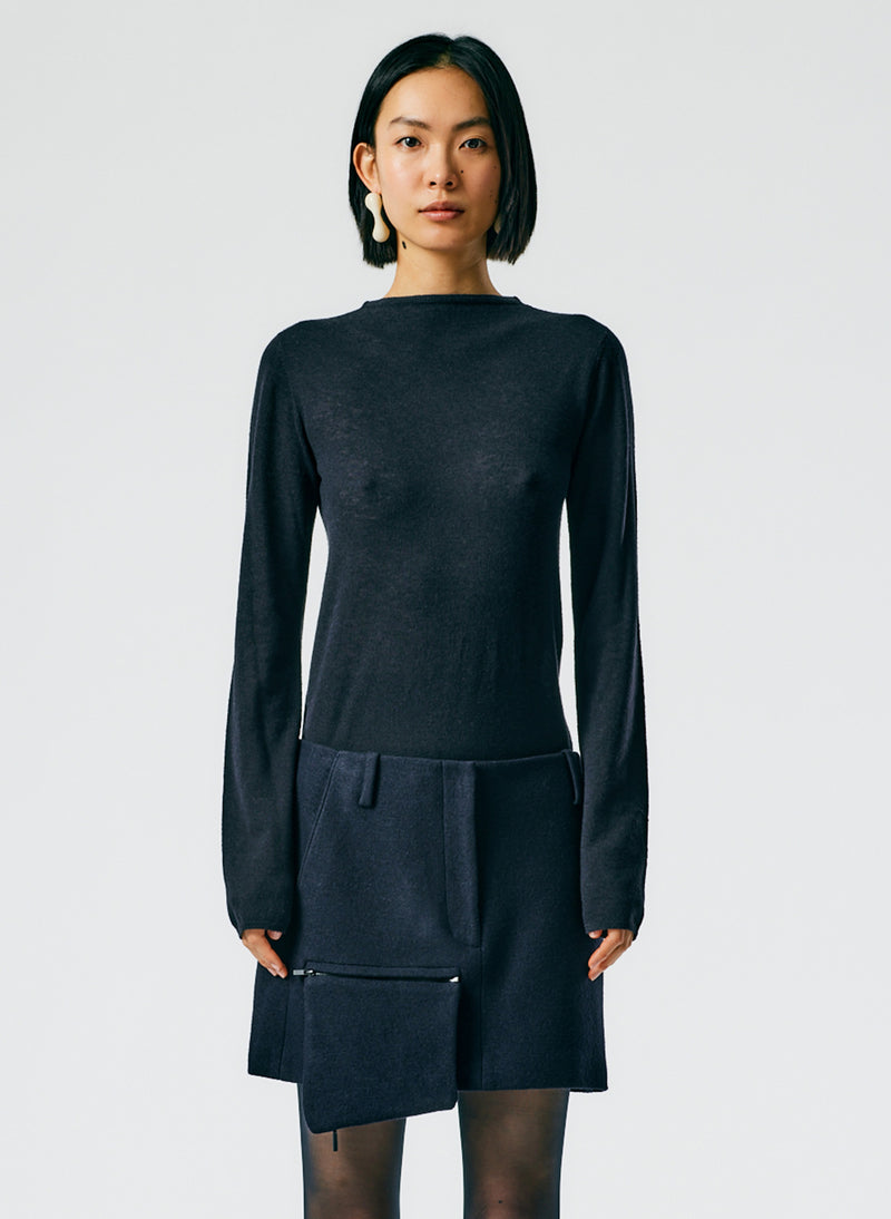 Skinlike Mercerized Wool Soft Sheer Pullover – Tibi Official