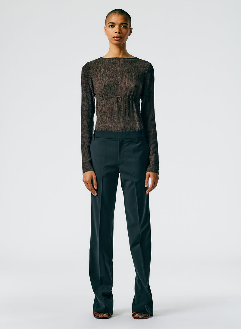 Tropical Wool Elfie Trouser with Slits - Petite Black-01