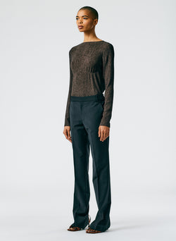 Tropical Wool Elfie Trouser with Slits - Petite Black-04