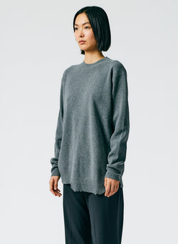 Anna Merino Wool Hole At Back Pullover Heather Grey-02