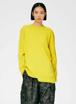 Anna Merino Wool Hole At Back Pullover Bright Yellow-01