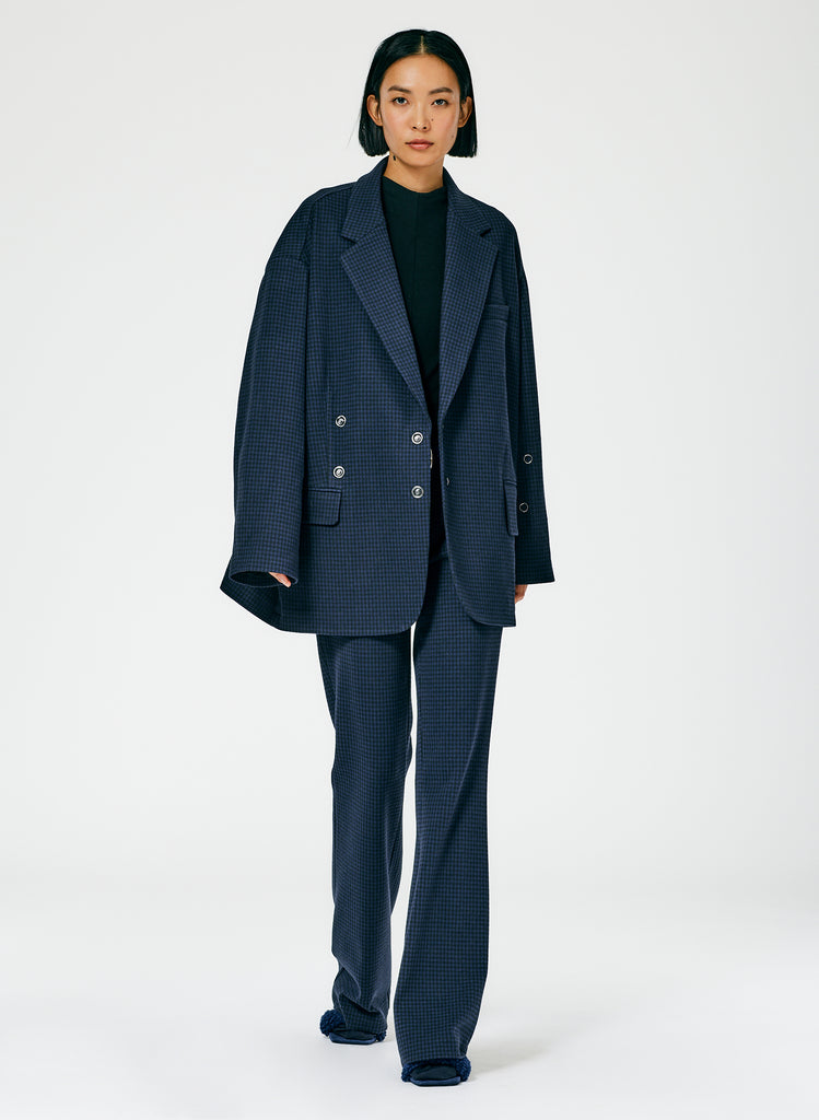 Camille Check Liam Snap Blazer Tibi Official