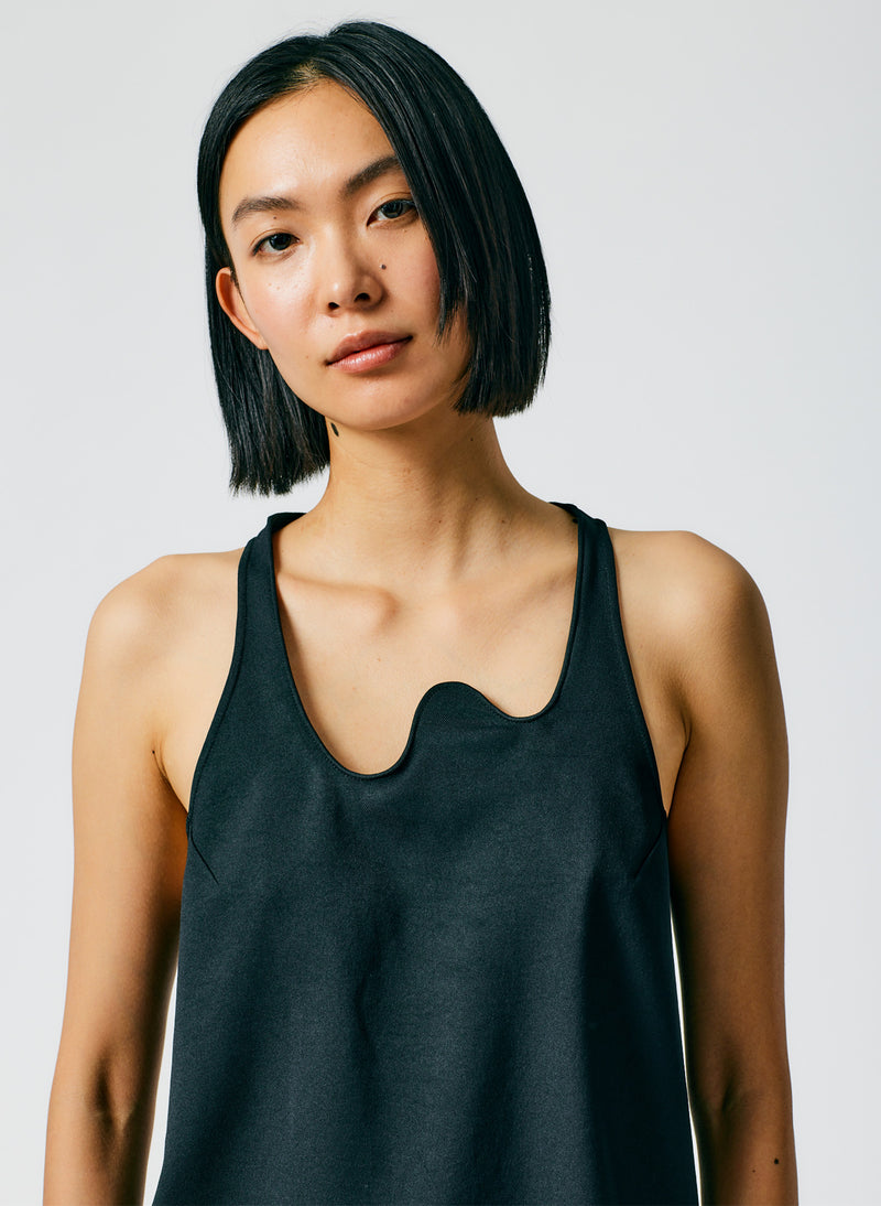Chalky Drape Squiggly Tank Black-04