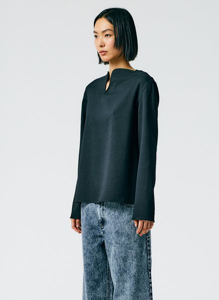 Chalky Drape Squiggly Neck Long Sleeve Top – Tibi Official