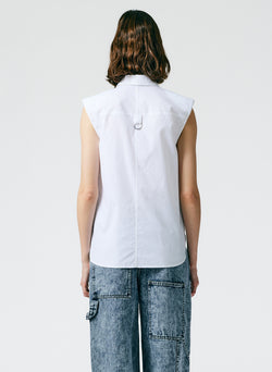 Eco Shirting Sleeveless Shoulderpad Shirt White-03