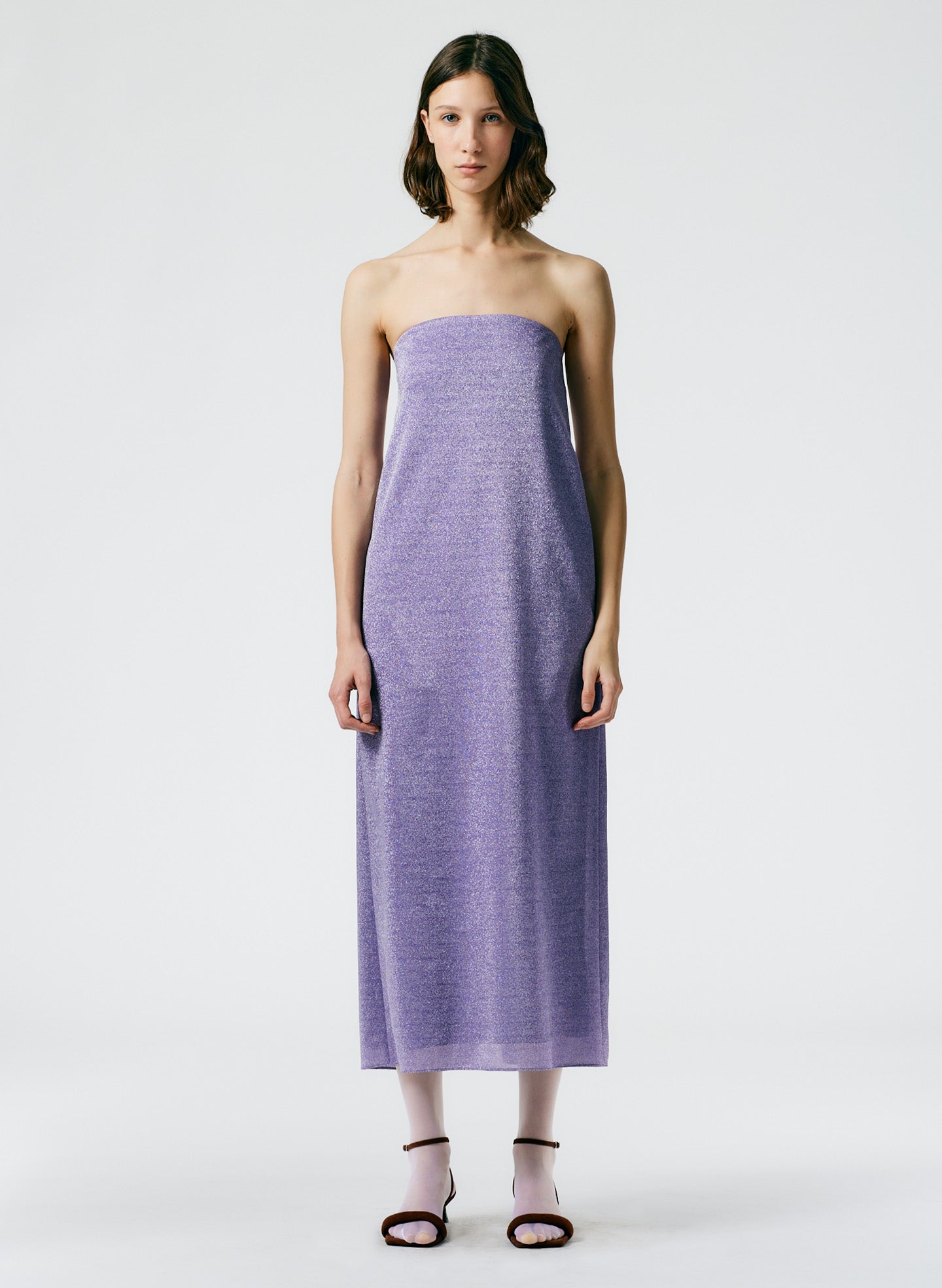 purple tibi dress Drapey Jersey Cut Out Sculpted Shirred Dress Plum/Dusty Lavender Multi / 04 / S123DJ1564