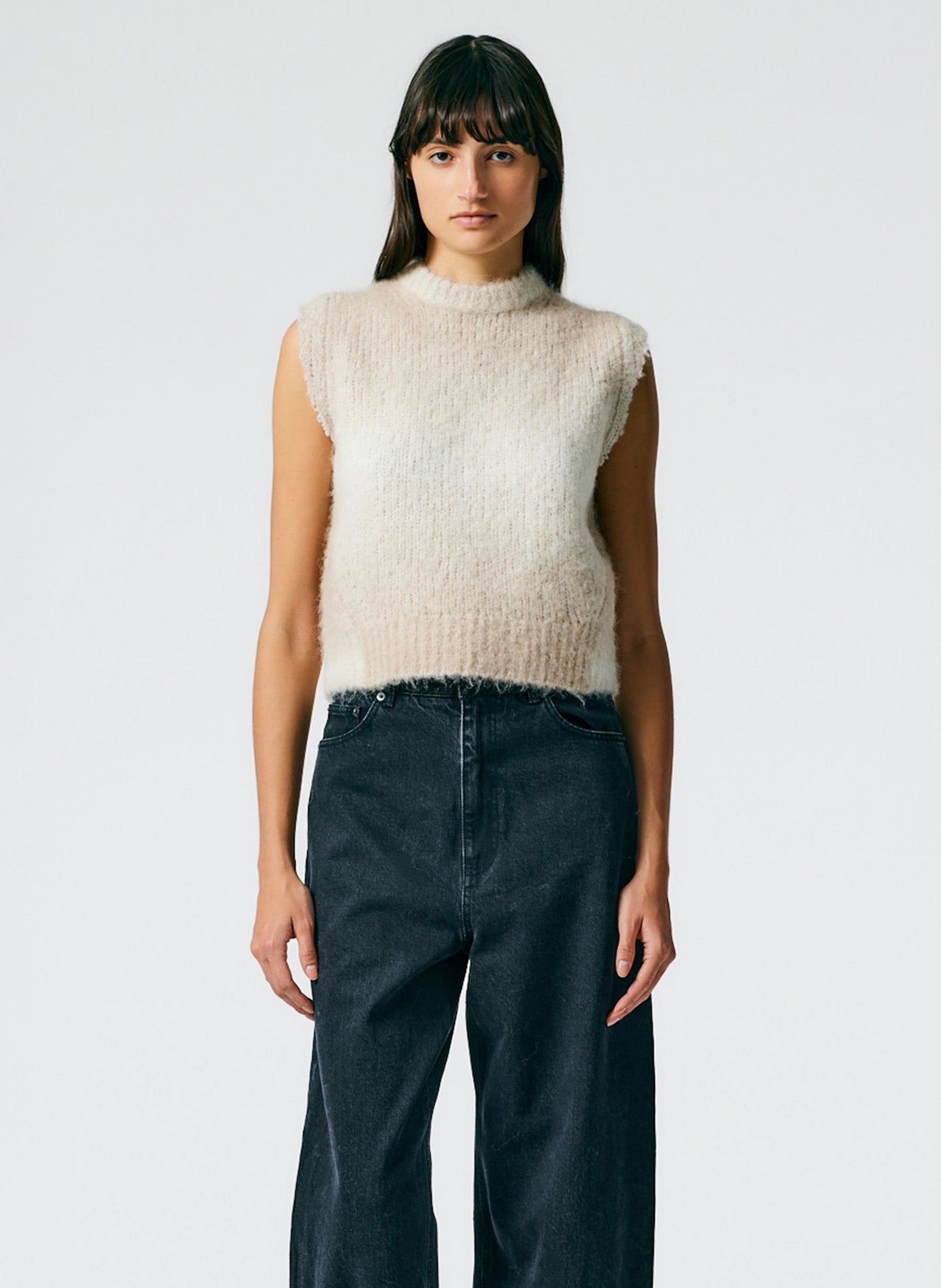 Ombre Superfine Alpaca Shrunken Cutoff Vest - Ombre Superfine Alpaca Shrunken Cutoff Vest