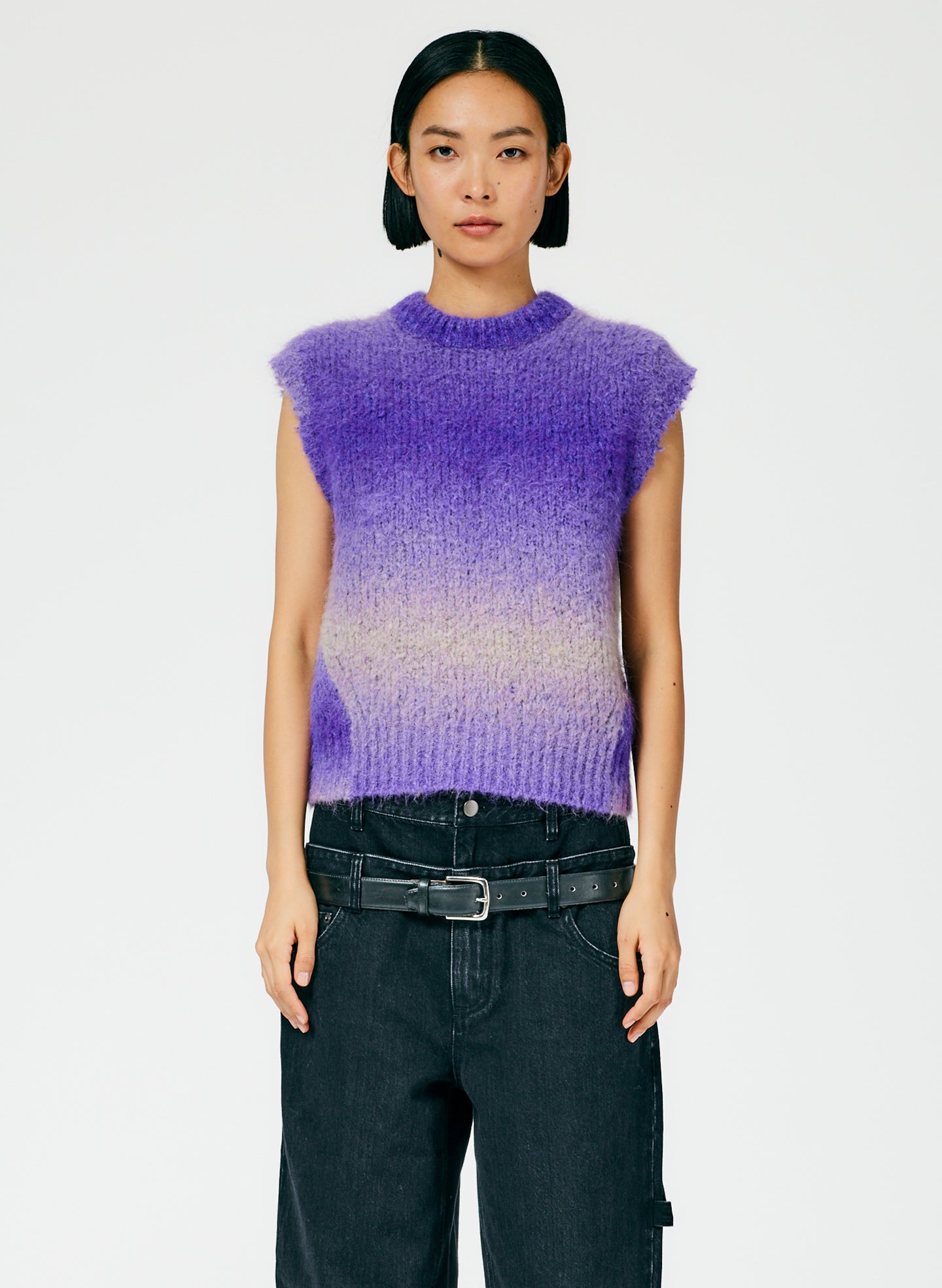 Ombre Superfine Alpaca Shrunken Cutoff Vest – Tibi Official