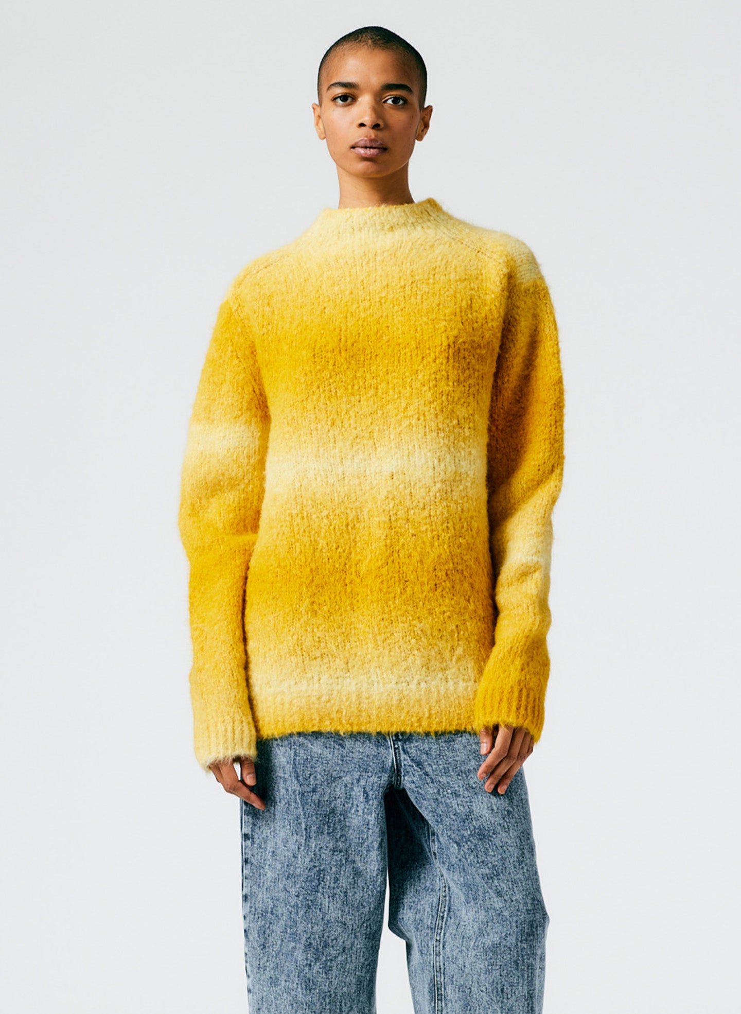 Ombre Superfine Alpaca Funnel Neck Pullover - Ombre Superfine Alpaca Funnel Neck Pullover