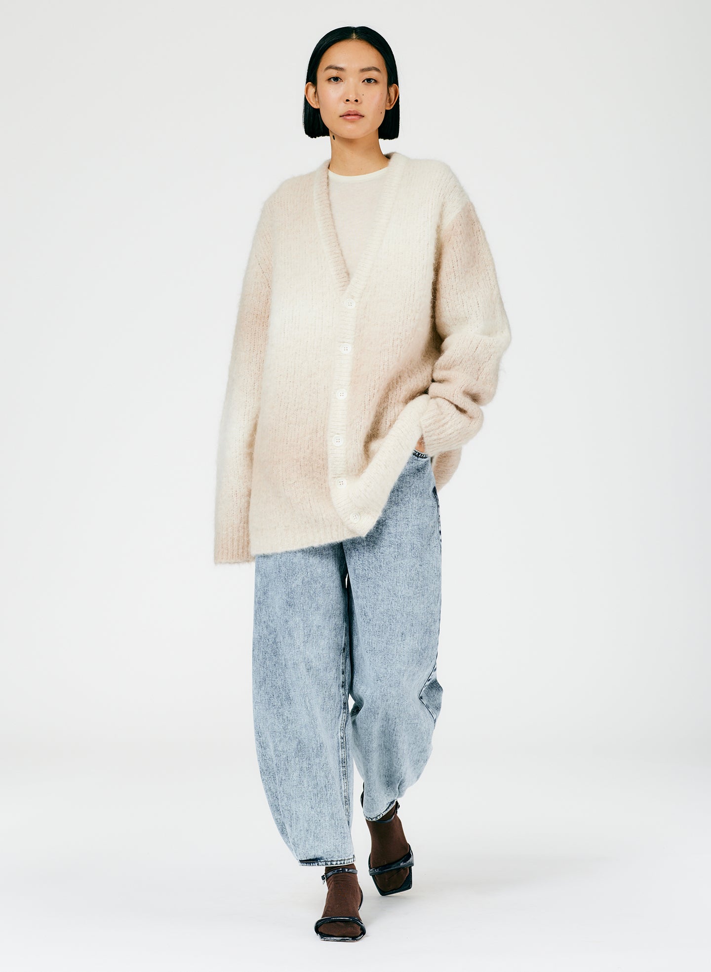 Ombre Superfine Alpaca Grandpa Cardigan – Tibi Official