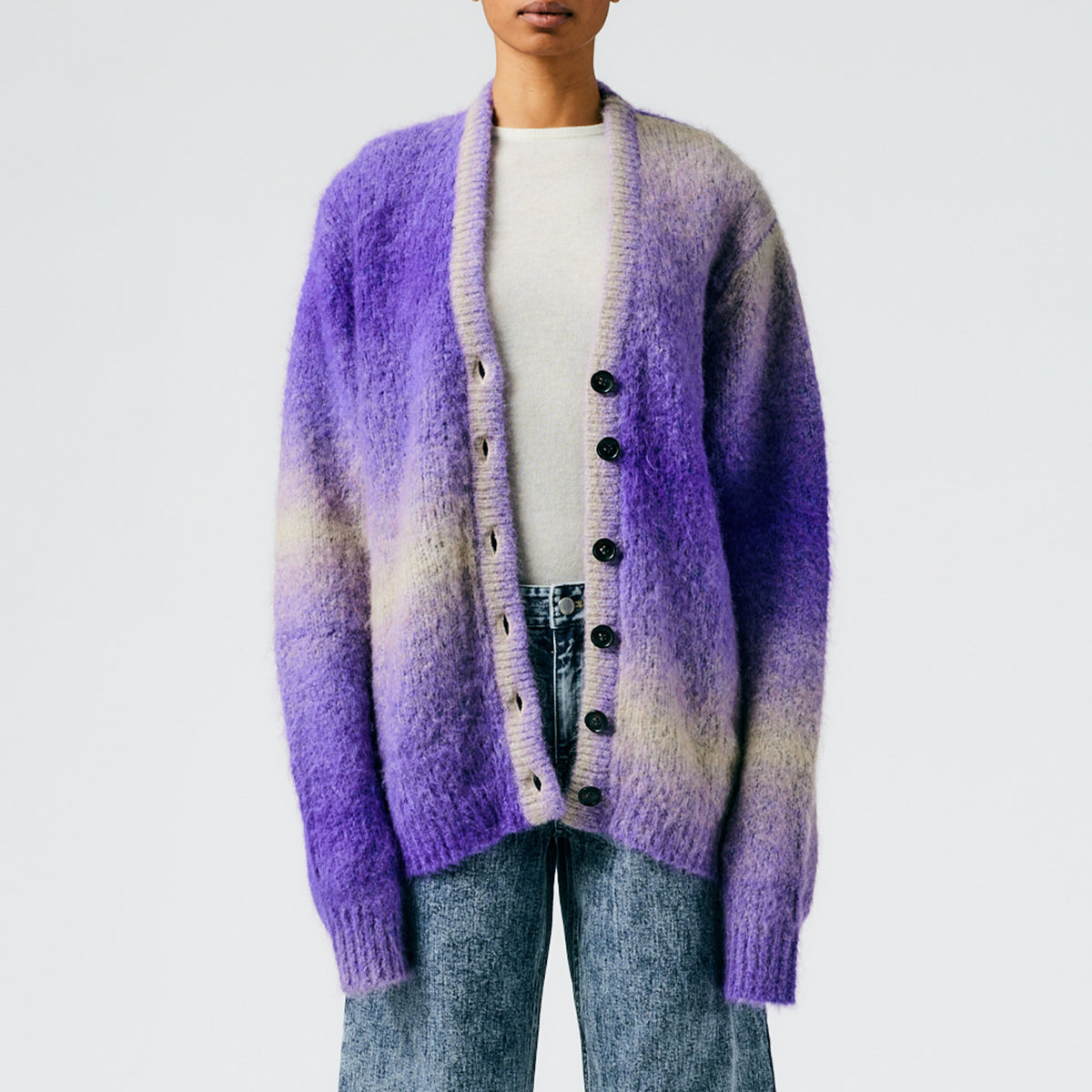 Ombre Superfine Alpaca Grandpa Cardigan – Tibi Official