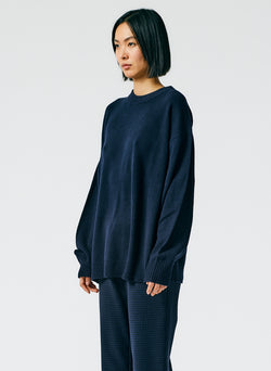 Recycled Cashmere Carre Crewneck Pullover Navy-03