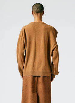 Recycled Cashmere Carre Crewneck Pullover Caramel-04