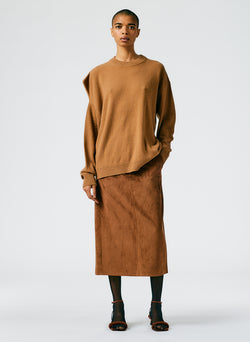 Recycled Cashmere Carre Crewneck Pullover Caramel-06