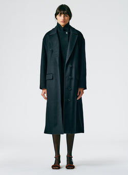 Recycled Wool Cashmere Liam Western Seamed Coat Black-01