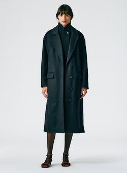Recycled Wool Cashmere Liam Western Seamed Coat Black-04