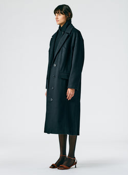 Recycled Wool Cashmere Liam Western Seamed Coat Black-02