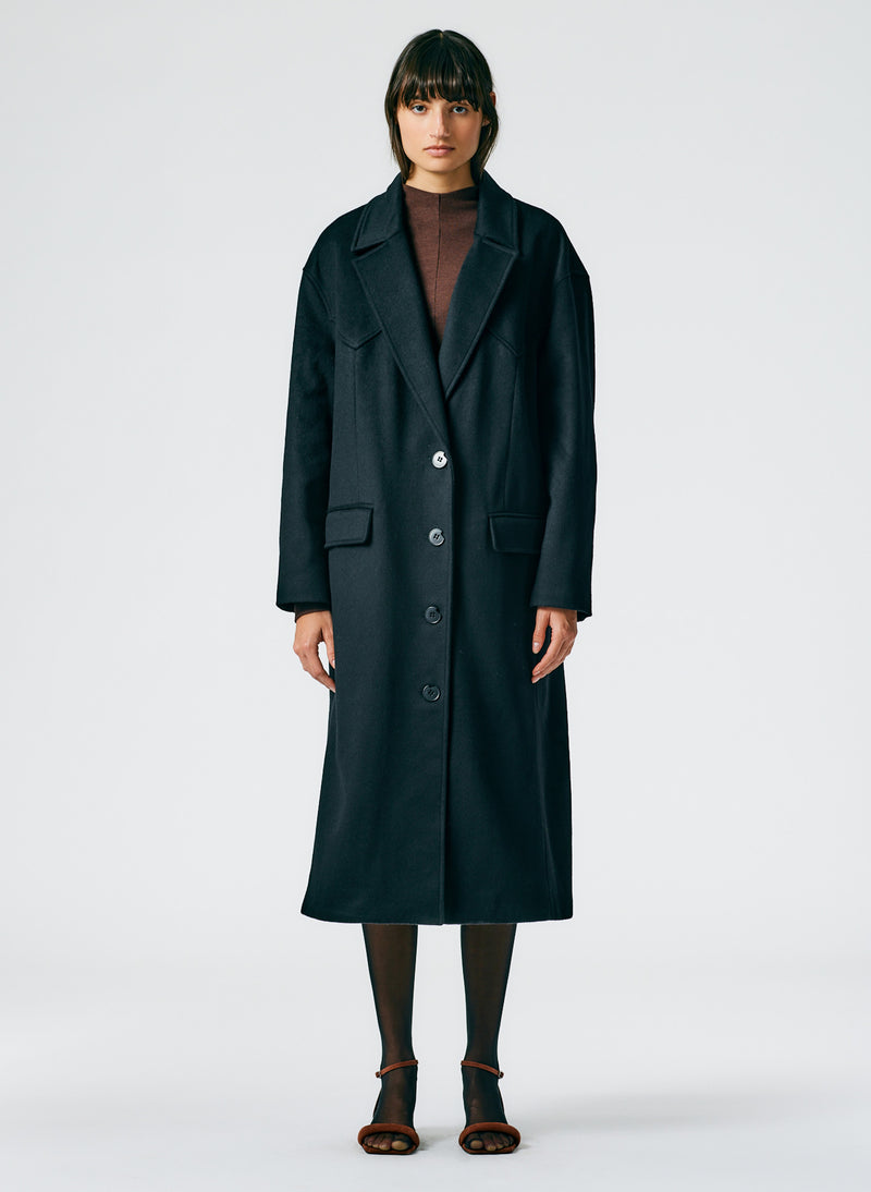Recycled Wool Cashmere Liam Western Seamed Coat Black-05