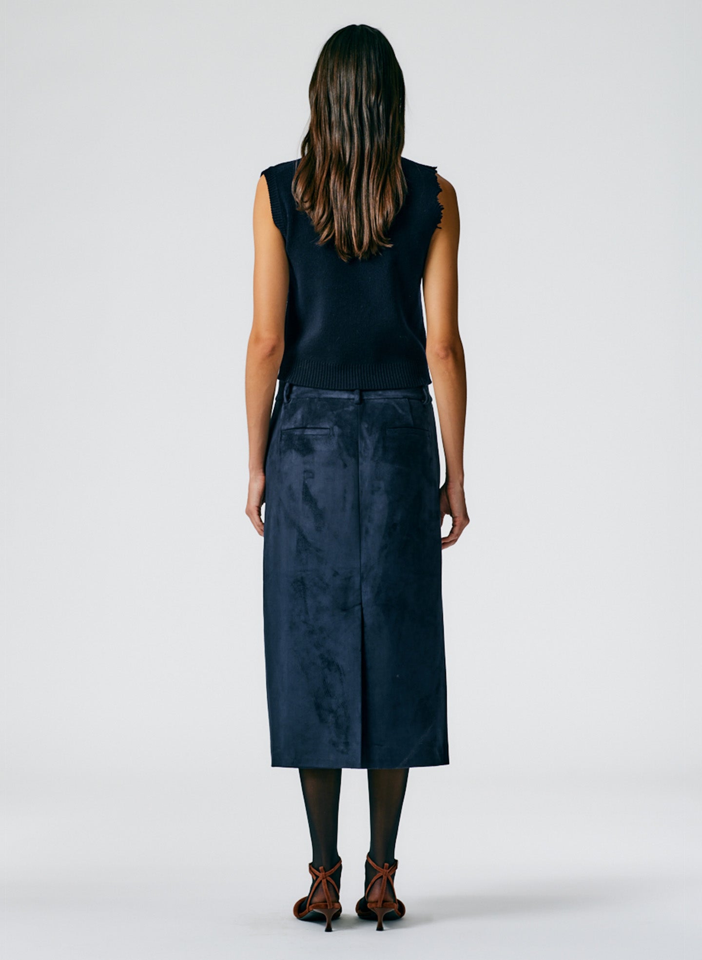 Ultrasuede Midi Trouser Skirt