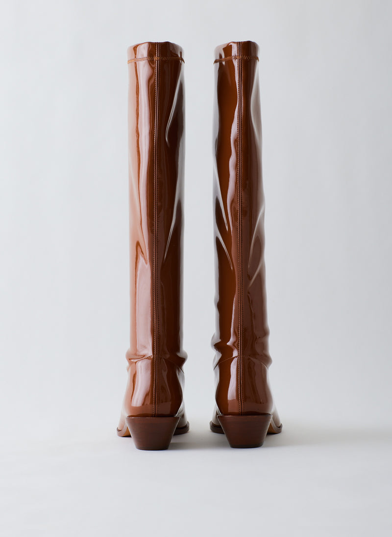 Patent Bronson Boot - Regular Calf Caramel-04