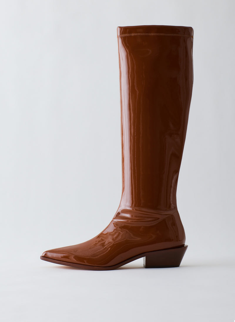 Patent Bronson Boot - Regular Calf Caramel-01