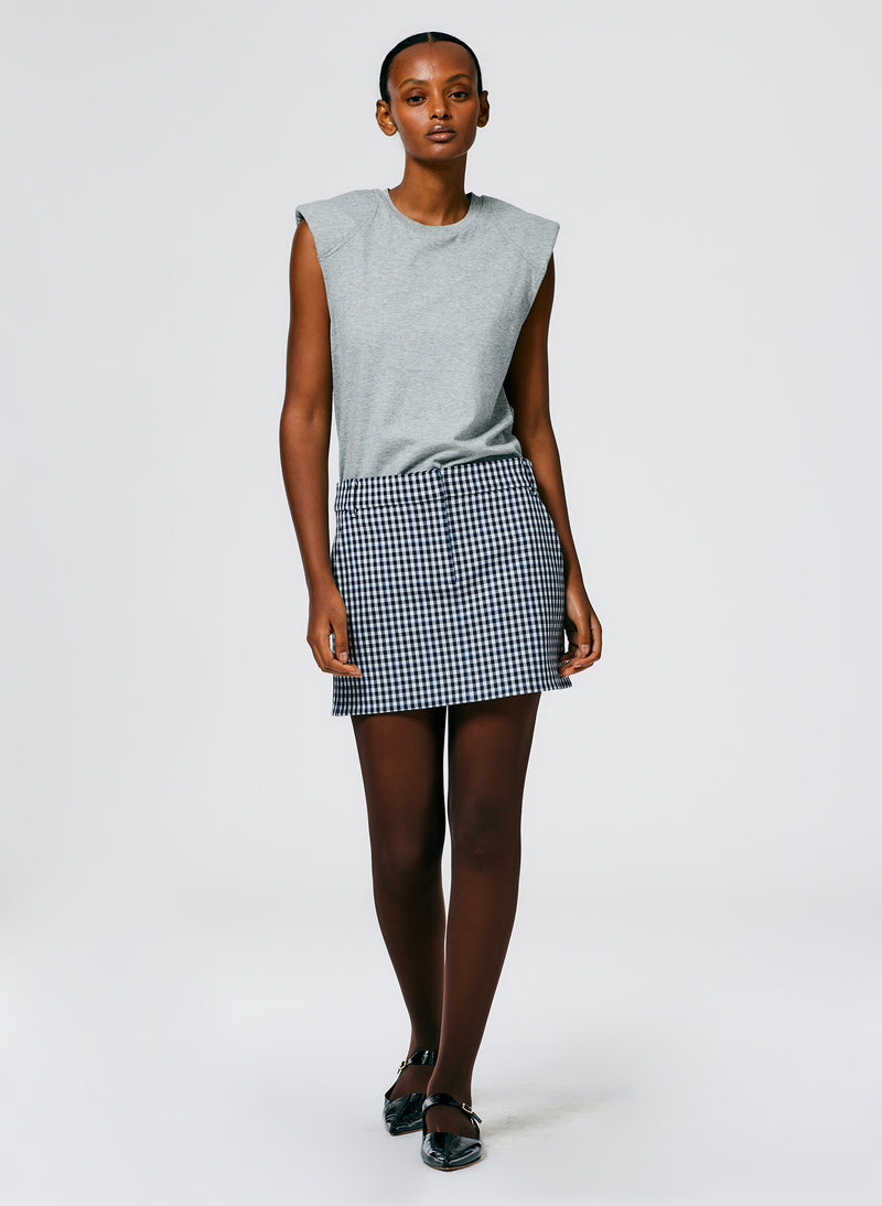 Gingham Suiting Mini Trouser Skirt Gingham Multi-04