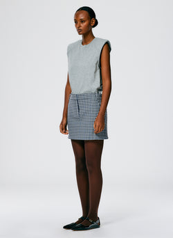 Gingham Suiting Mini Trouser Skirt Gingham Multi-02