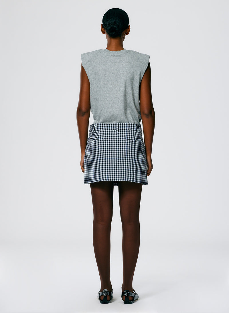 Gingham Suiting Mini Trouser Skirt Gingham Multi-03