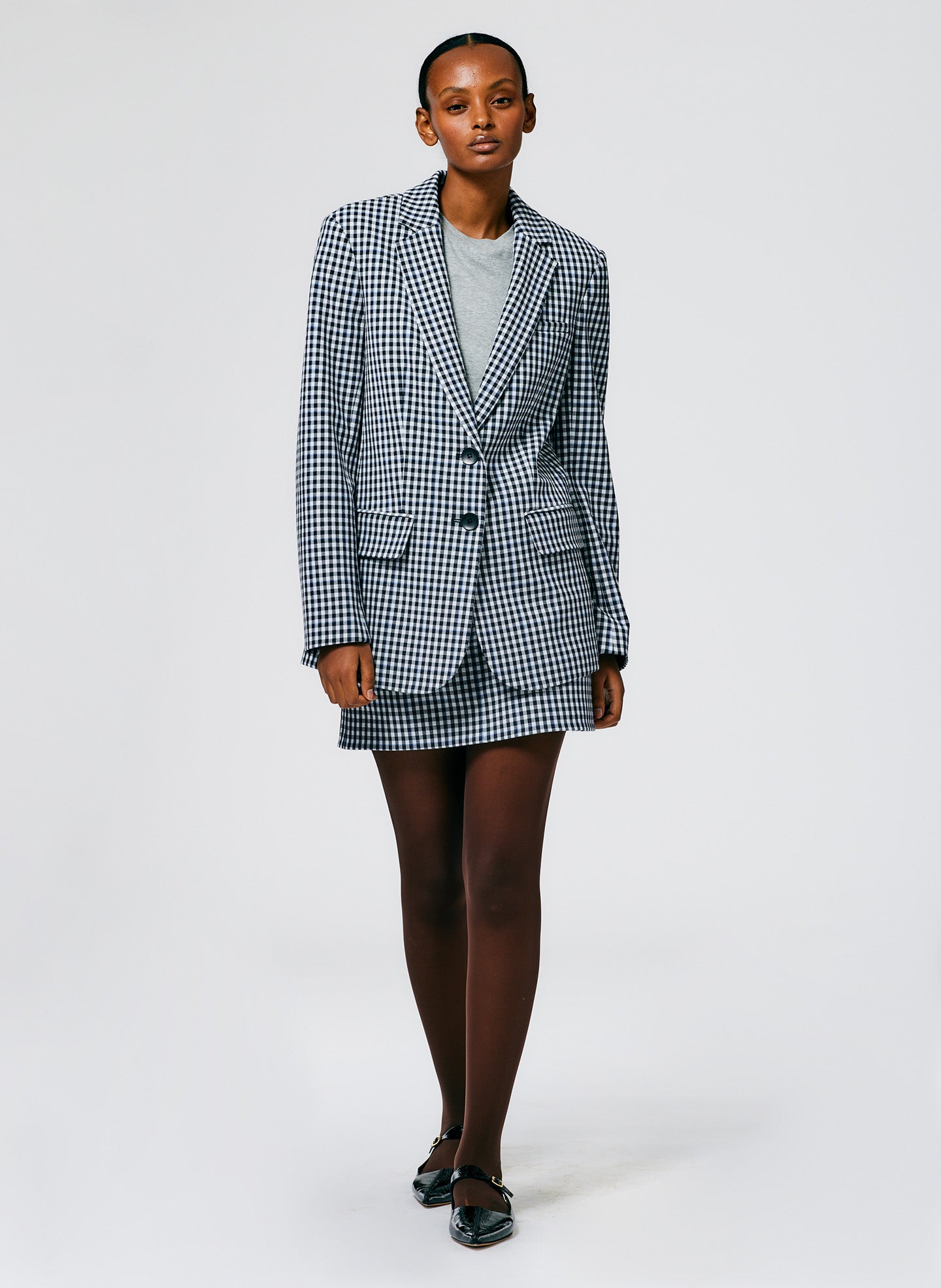 Gingham Suiting Mini Trouser Skirt Tibi Official