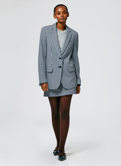 Gingham Suiting Mini Trouser Skirt Gingham Multi-05