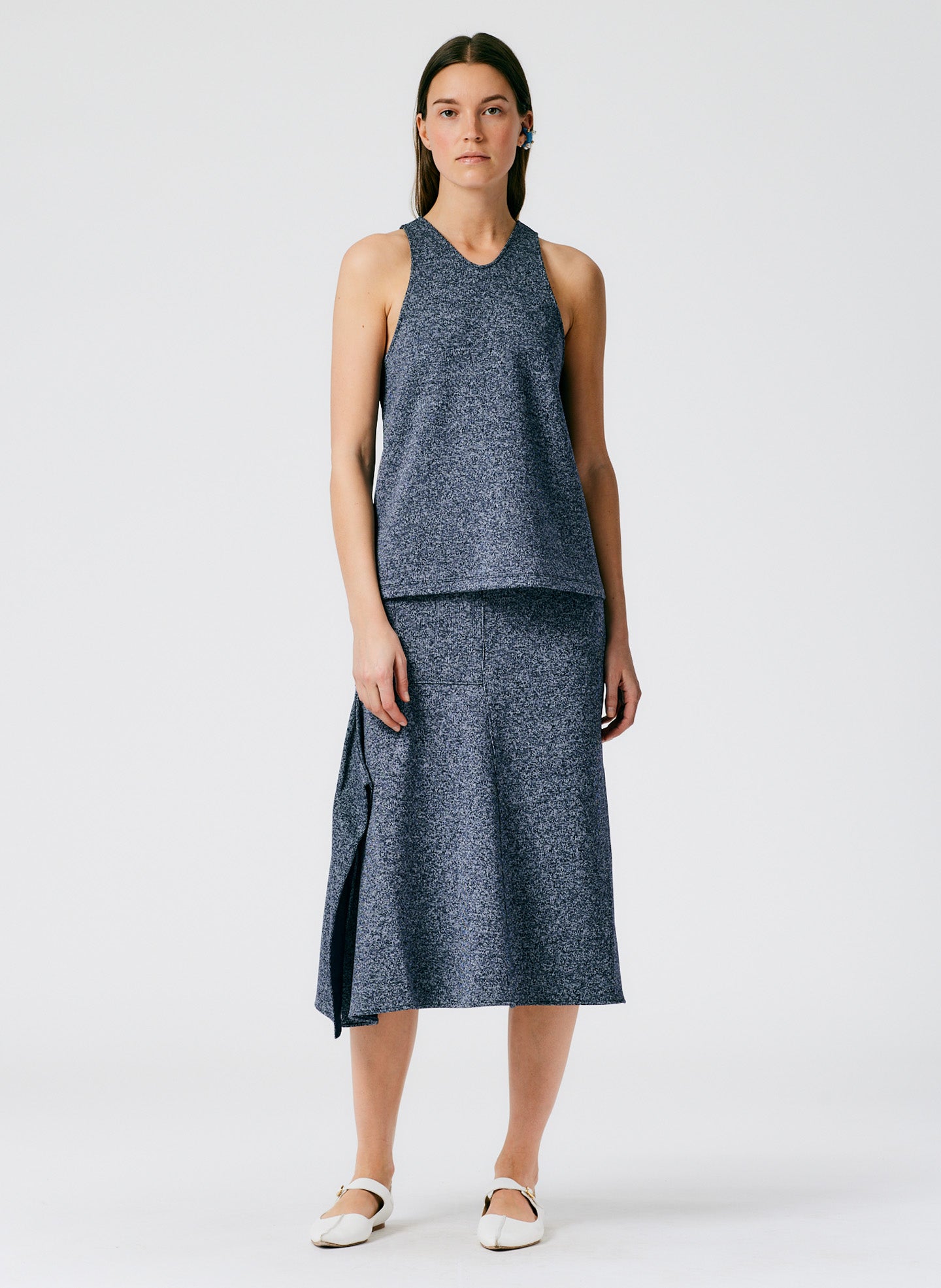 Speckled Knit Tank - Navy-05