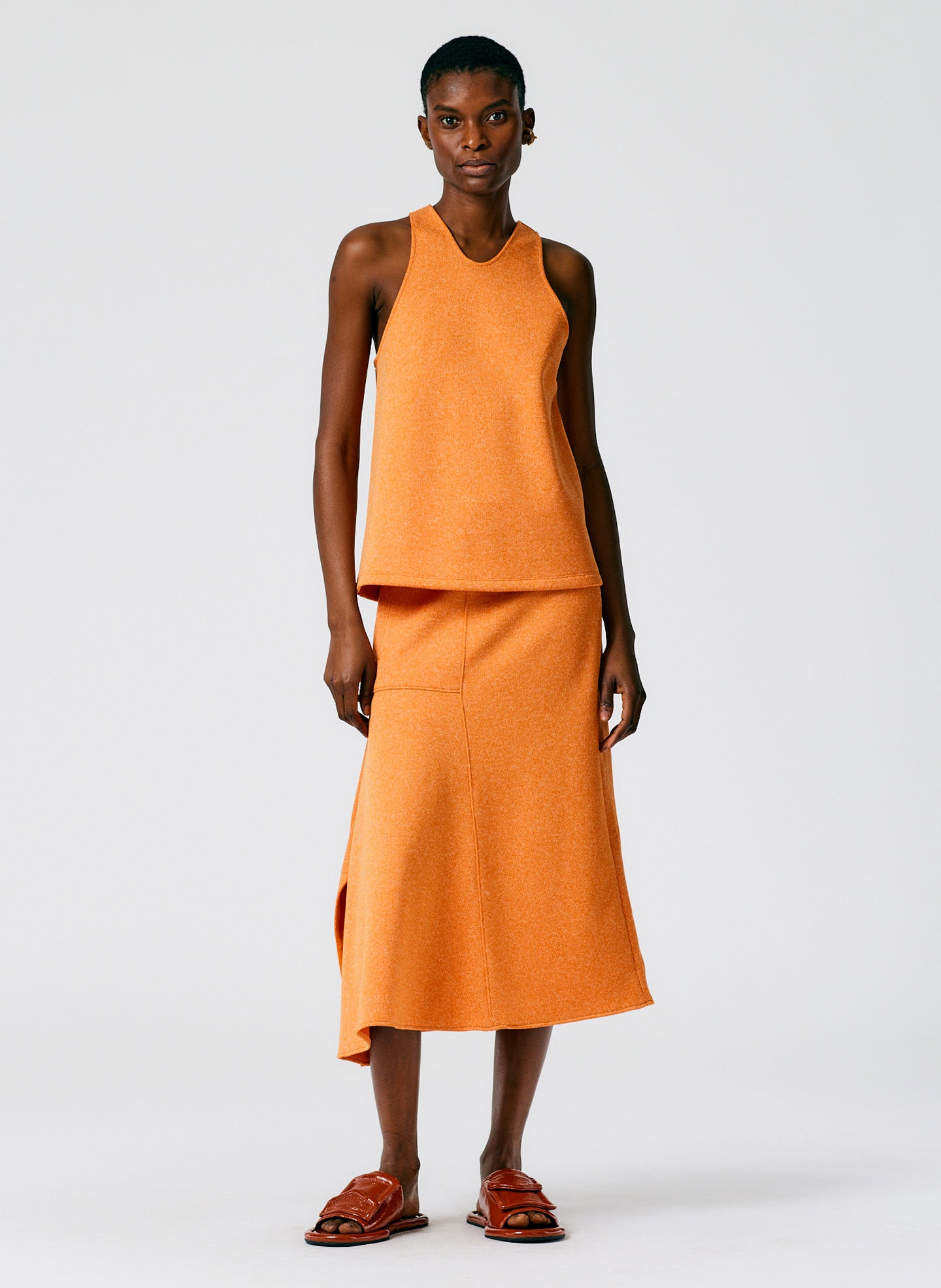 Speckled Knit Tank - Orange-04