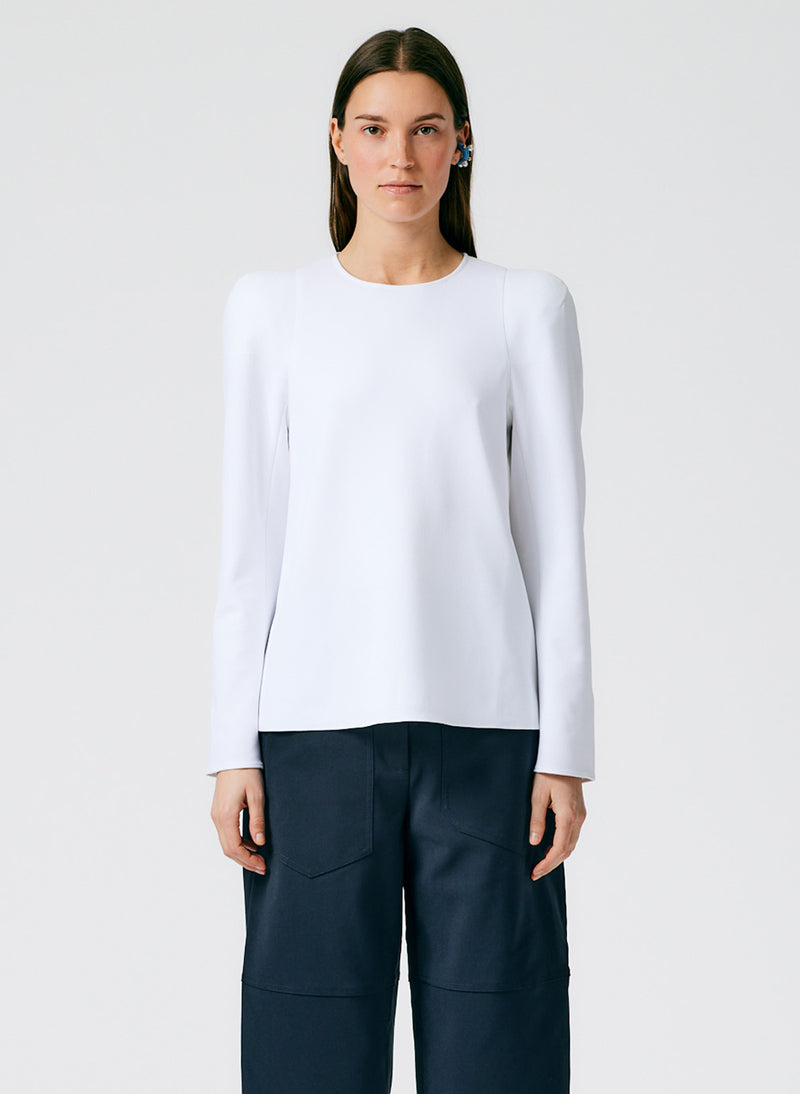 Structured Crepe Mock Neck Sleeveless Top – Tibi Official
