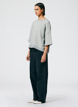 3/4 Sleeve Sweatshirt Heather Grey-02