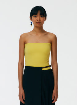 Compact Stretch Cashmere Tube Top Canary Yellow-1