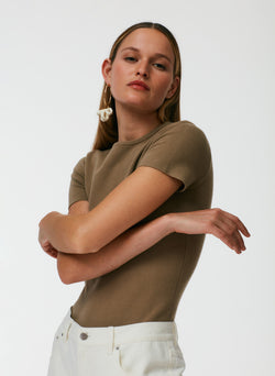 Compact Stretch Cashmere Kate Mini T-Shirt Sand-5