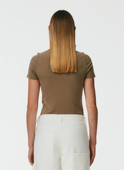 Compact Stretch Cashmere Kate Mini T-Shirt Sand-4