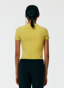 Compact Stretch Cashmere Kate Mini T-Shirt Canary Yellow-3