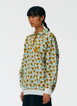 Flora Jacquard Oversized Rugby Sweater Yellow Green Multi-2