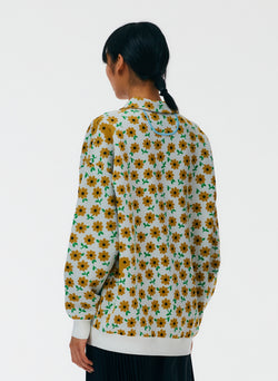 Flora Jacquard Oversized Rugby Sweater Yellow Green Multi-3