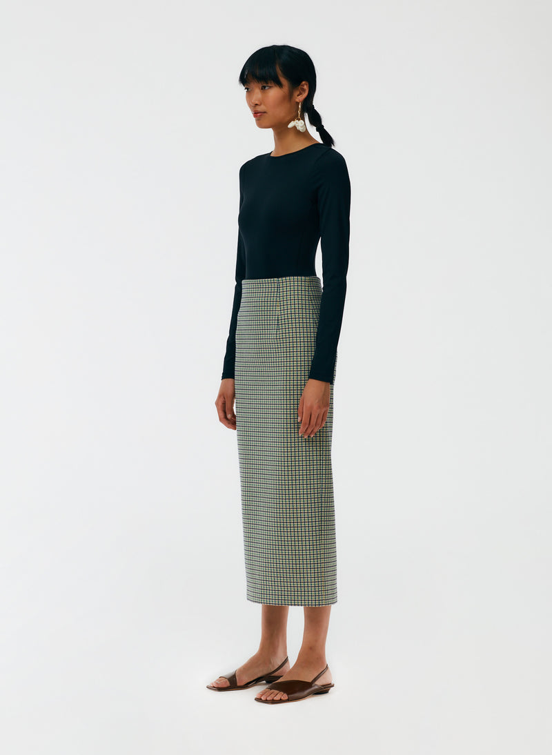 Tailored Wool Pencil Midi-Skirt With Slit - Gentle Herd