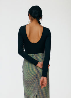 Menswear Tailored Pencil Skirt - Petite Black Multi-6