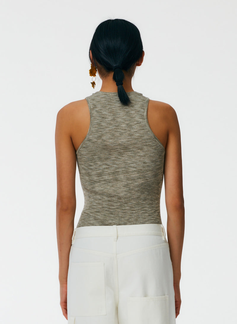Printed Combed Cotton Ribbed Sweater Tank – Tibi Official