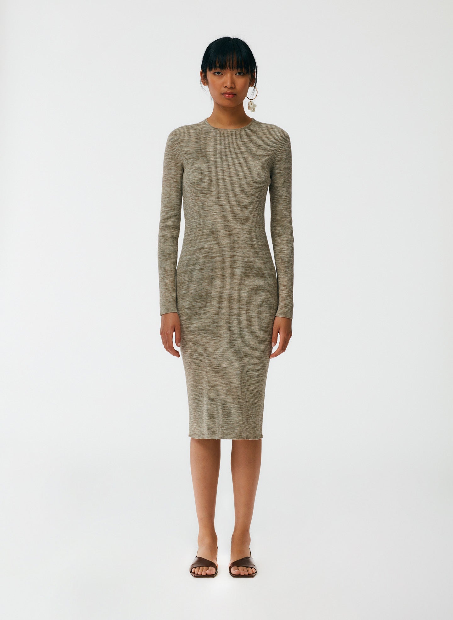Printed Combed Cotton Crewneck Shift Dress – Tibi Official