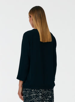 Soft Drape Asymmetrical Sweatshirt Black-3