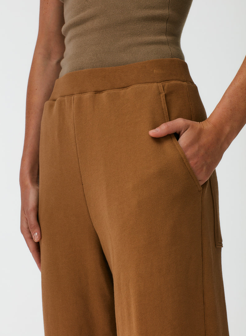 Cropped Sweatpant with Zipper Flax-6