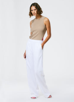 Giselle Stretch Sweater Circle Openback Tank Latte-8