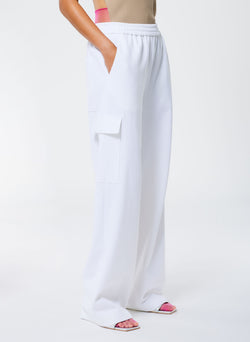 Active Knit Wide Leg Pull On Pant White-6